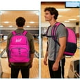 thumbnail image 2 of WOLT Pink Bowling Ball Bag 2Ball Bowling Backpack with Protective Foam Padded & Shoe Compartment, 2 of 7