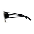 thumbnail image 4 of Mens Half Rim Flat Top Mobster Squared Shield Sunglasses Black Green Brown, 4 of 4