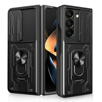 for Samsung Galaxy Z Fold 7 Case, Drop Protection Case Finger Ring Kickstand Magnetic Car Holder Shock Resistant Armor Case for Samsung Galaxy Z Fold 7 5G - Black