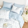 thumbnail image 3 of Floral Comforter Set with Sheets - 7 Piece Bed in a Bag for Full Size, White Blue Cottagecore Aesthetic, 3 of 6