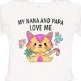thumbnail image 4 of Inktastic My Nana and Papa Love Me with Cute Kitten and Flowers Boys or Girls Long Sleeve Baby Bodysuit, 4 of 5