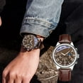 thumbnail image 5 of Men's Quartz Sports Watch, Casual Outdoor Business Leather Strap Watch, Lightweight PU+Plastic Material, Brown, Modern Stylish Timepiece, Comfortable Adaptive Fit, Ideal Birthday or Anniversary Gift, 5 of 6