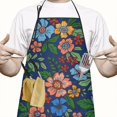 thumbnail image 2 of Pioneer Flower Floral Print Pattern Apron-Garden Aprons for Women with Pockets-Cotton Linen Waterproof Kitchen Cooking Gardening Aprons Adjustable for Kitchen,Cooking,BBQ and Salon 33x27 Inch, 2 of 7