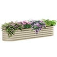 thumbnail image 2 of Outsunny Galvanized Raised Garden Bed Kit, Metal Planter Box with Safety Edging, 94.5" x 23.5" x 16.5", Cream, 2 of 9