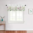 thumbnail image 4 of Curtain Valances for Windows,Watercolor Flowers and Plants Semi Sheer Valance Curtains, Rod Pocket Short Window Treatment, Window Valance Curtains for Kitchen Living Room Bedroom Windows 54"x18", 4 of 6