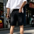 thumbnail image 4 of Men's Baggy Denim Shorts Elastic Waist Stretchy Jean Shorts Wide Leg Relaxed Fit Summer Comfort Jorts, XL, 4 of 6