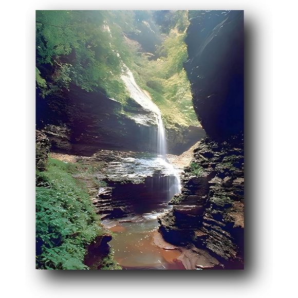 Watkins Glen New York Cascade Nature Bois Paysage Décor Mural Art Affiche 20*28 Pouces