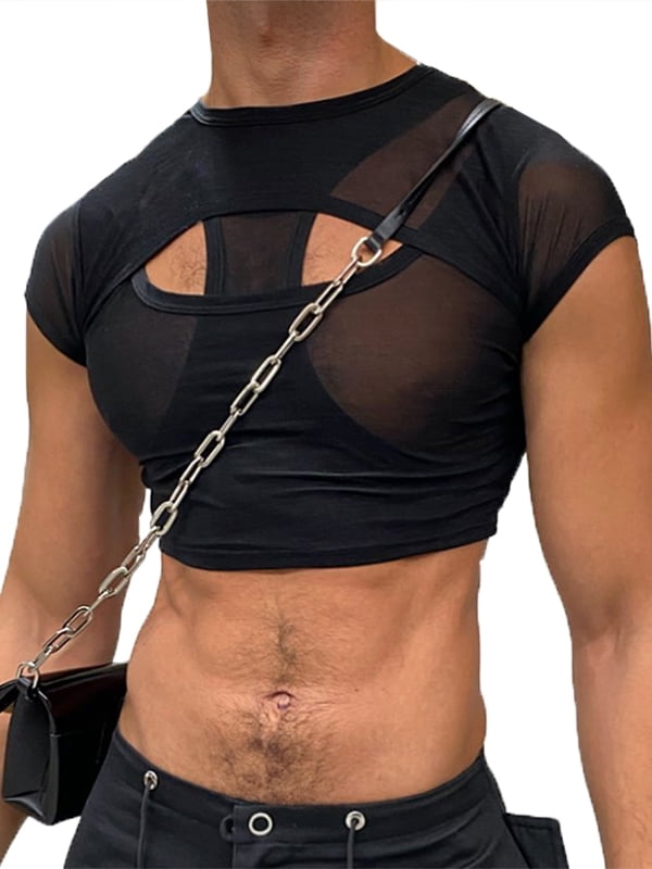 men black crop top