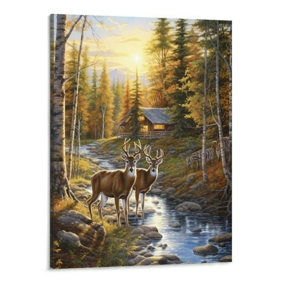 Creowell  Canvas Wall Art, 16x20 Inch, Wall Decor,Bedroom, or Home Decor, Whitetail Deer