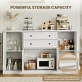 thumbnail image 4 of Juiluna 58" Sideboard Buffet Cabinet with Storage with 4 Doors & 2 Drawers, Farmhouse Wood Cupboard Kitchen Pantry Storage Cabinet Coffee Bar Station for Kitchen, Living Room, Dining Room, 4 of 9