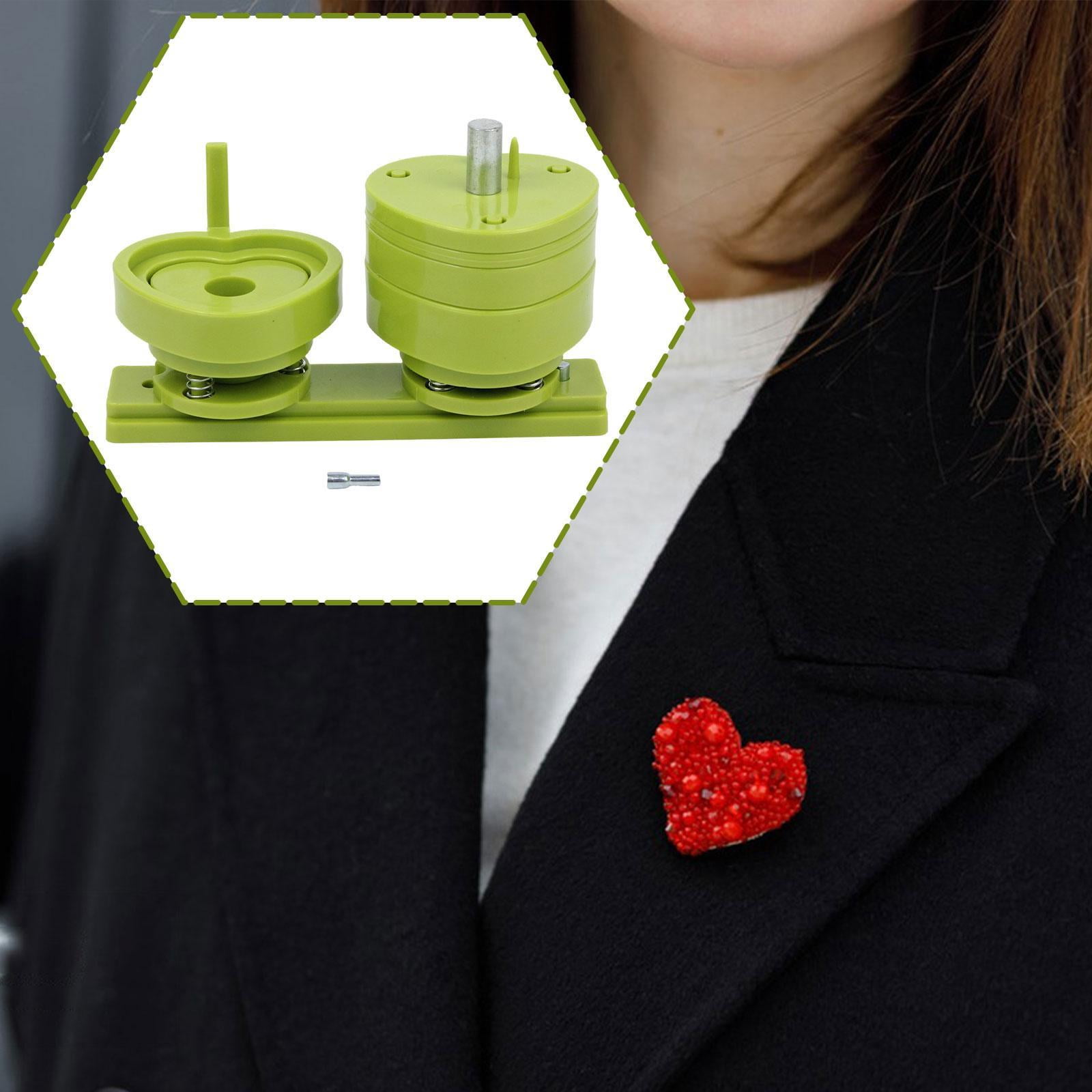 Badge Maker Die Mold Pin Button Heart Shape Durable ABS for Wedding School Office DIY Projects