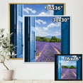 thumbnail image 4 of Designart 'View of Lavender Field Through Blue Open Cottage Window' Farmhouse Framed Canvas Wall Art Print, 4 of 5