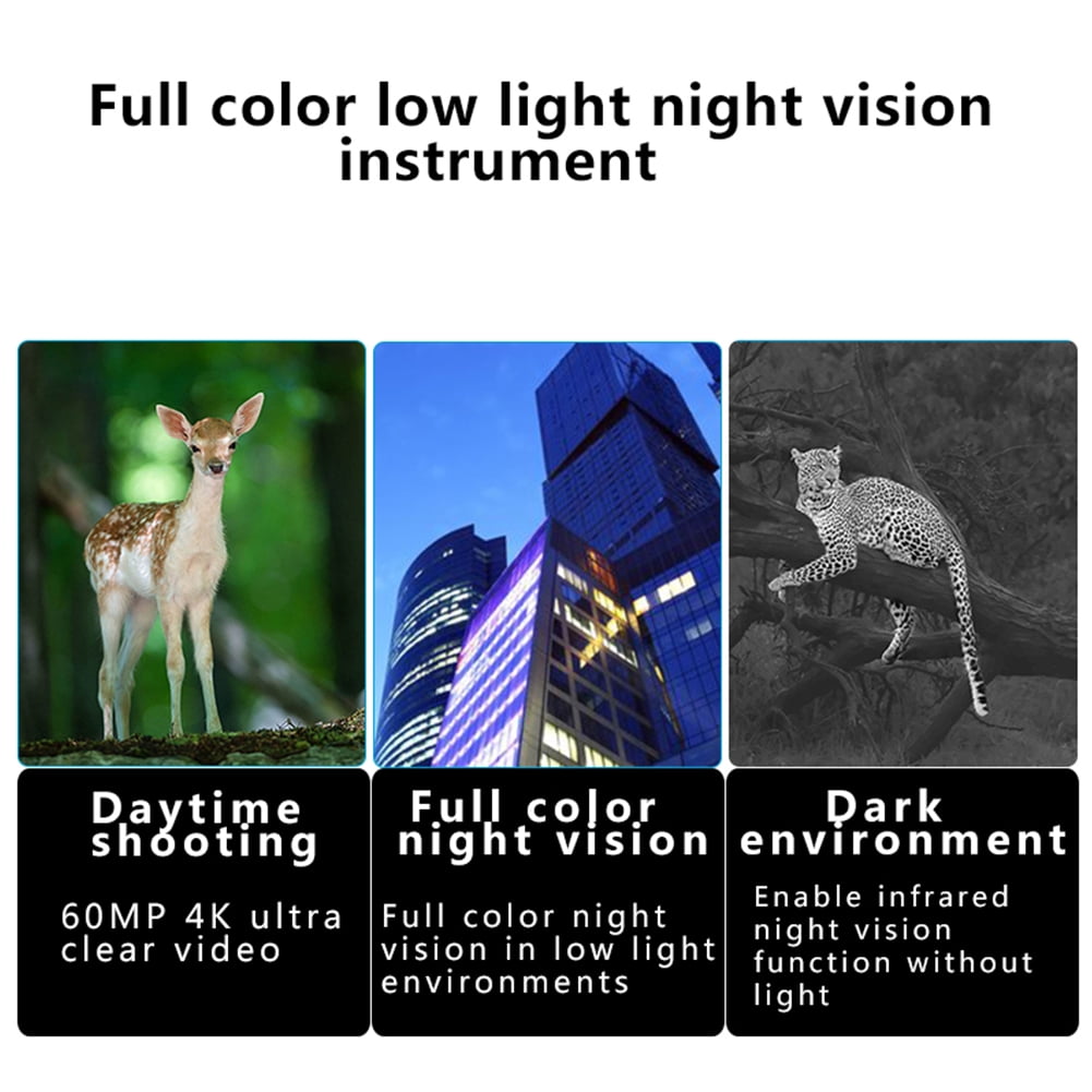 Amkui 4K Night Vision Binoculars, 60MP High Definition Night Vision Goggles, 3'' Large Full Color Night Vision for Dark, Rechargeable Digital Night Vision for Birdwatching Camping