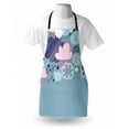 thumbnail image 3 of Funny Apron Clouds with Smiley Faces and Ornate Motifs Happiness Fun Rainy Season Graphic Image, Unisex Kitchen Bib Apron with Adjustable Neck for Cooking Baking Gardening, Pink Blue, by Ambesonne, 3 of 3