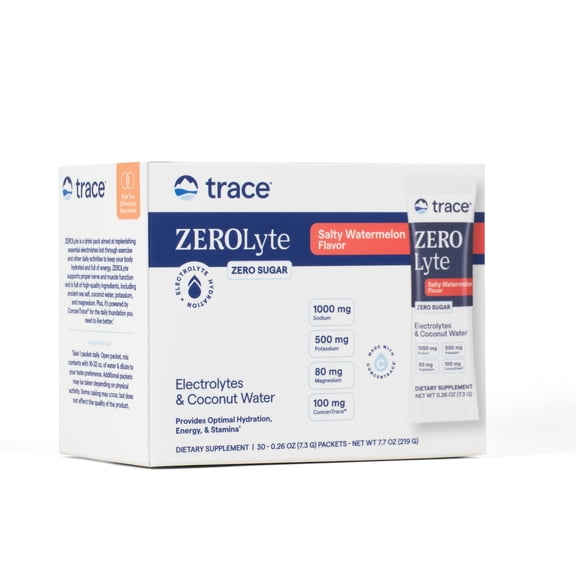 Trace Minerals ZeroLyte Sugar Free Electrolyte Drink Mix for Hydration & Energy 30 ct - Coconut Water