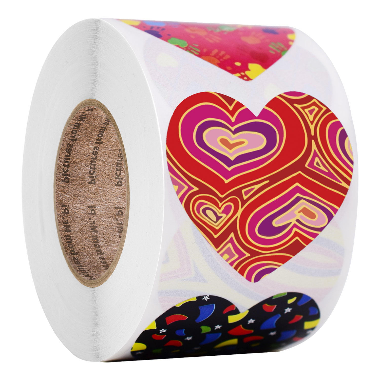 8 Styles 500PCS Colorful Heart Shaped Sticker Roll 1inch Self-Adhesive Love Decorative Stickers Heart Labels for Valentine Art Craft Party Favor Supplies Valentine/'s Day Stickers