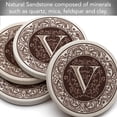 thumbnail image 5 of Thirstystone Monogram Letter V Absorbent Sandstone Coaster 4-Pack, 5 of 6