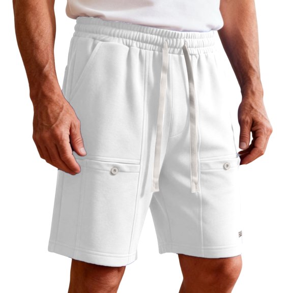 Mens Camouflage Cargo Shorts Elastic Waist Drawstring Short Pants Stretch Military Work Casual Lightweight Big & Tall Cargo Short Multi-Pocket Quick Dry Golf Shorts,White 3XL