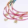 thumbnail image 5 of Beaded Initial Necklace for Women, 14K Gold Plated Bubble Letter Pendant Colorful Summer Beach Jewelry, 5 of 7