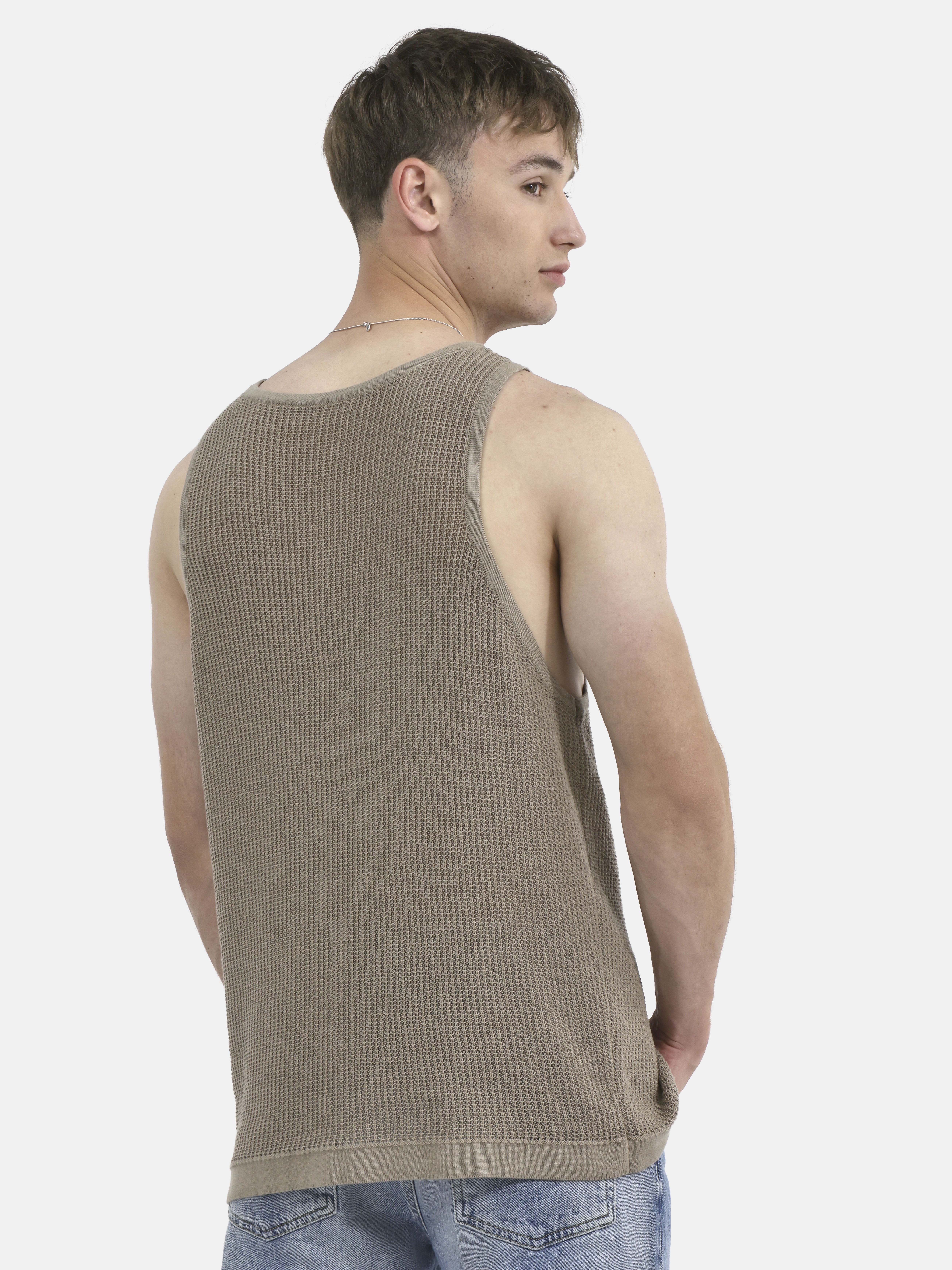 No Boundaries Mesh Stitch Sweater Tank Top, Men's and Big Men's