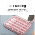 thumbnail image 3 of 4pcs Silicone Makeup Brush Set Reusable Portable Eyeshadow Brush with HD Mirror ABS Material for Makeup Travel, 3 of 5
