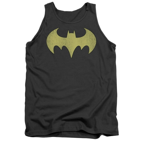 DC Comics Men's Batgirl Logo Distressed Mens Tank Charcoal