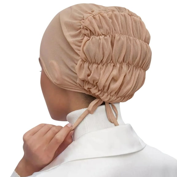 Yanyanz Handkerchiefs for Men, Women Solid Color Mesh Bottoming Hat Breathable Elastic Belt Cap Scarf Bottoming Headscarf, Women's Handkerchiefs Rose Gold One Size