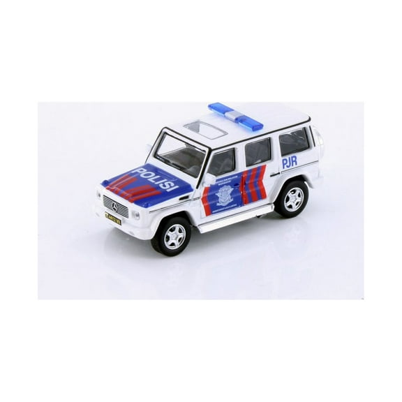 Mercedes-Benz G 55 AMG Polisi Traffic, White - Kyosho K07021H3W - 1/64 scale Diecast Car