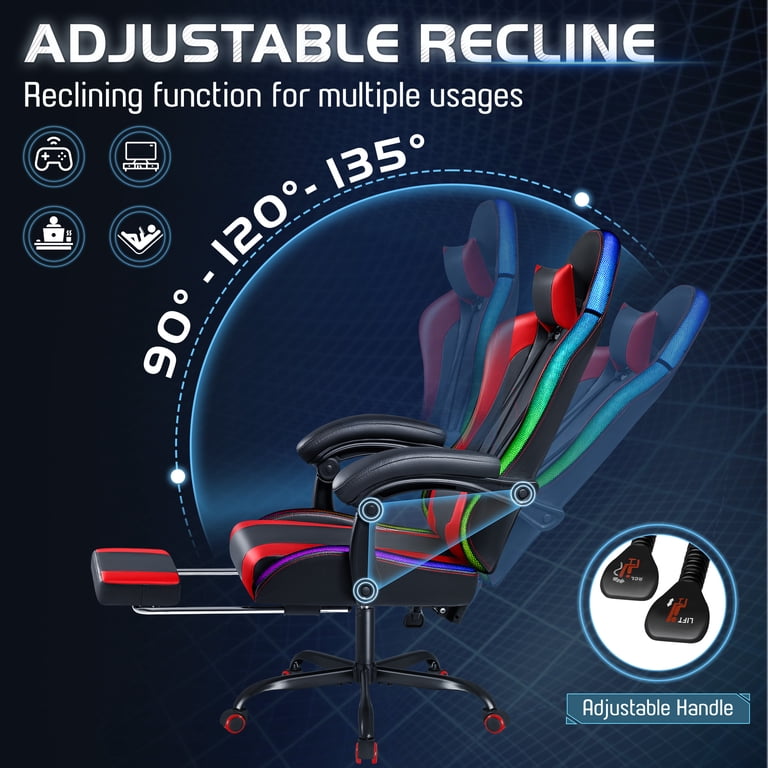 Homall RGB Gaming Chair, LED Lights, APP & Remote Control