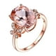 thumbnail image 1 of Anillo Piedra Natural y Rosa Anillos Chapados en Oro 18K Mujer, 1 of 4