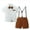 White, variant on CARETOO Toddler Boy Outfits 1-5T Shirts Bowtie Suspender Shorts Formal Clothes Suits Cotton Fabric