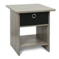 thumbnail image 2 of Furinno Dario Wood End Table Storage Shelf in French Oak Gray/Black, 2 of 7