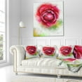 thumbnail image 3 of Designart Large Blooming Red Rose on White - Flowers Throw Pillowwork - 18x18, 3 of 5