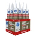 thumbnail image 3 of GE Advanced Silicone Caulk for Kitchen & Bathroom, White, 10 fl oz Cartridge, 12 Pack - 100% Waterproof Silicone Sealant, 5X Stronger Adhesion, Shrink & Crack Proof, 3 of 5