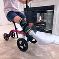 thumbnail image 5 of Tuffcare Smooth Seated Knee Scooter, Slow Propelled Steerable Mobility Knee Walker Crutches, Wheelchair Alternative with Dual Brakes, Fits Height of 5’2”-6’3” (Solid Rubber Tires, Candy Apple Red), 5 of 8