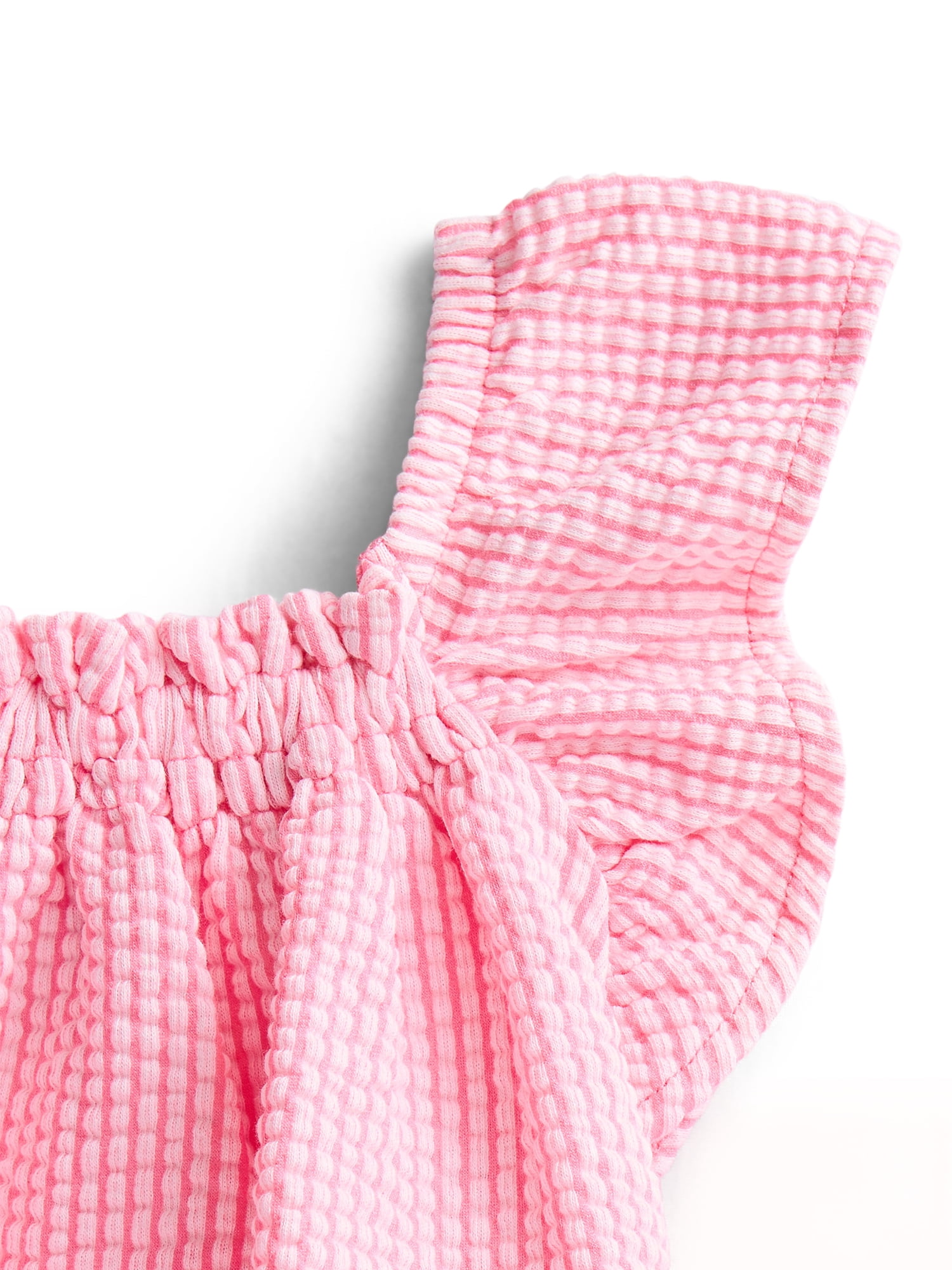 Wonder Nation Baby Girls Seersucker Romper & Bloomers with Flutter-Sleeve, 2-Piece Set, Sizes 0–24M