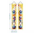 thumbnail image 3 of Happy Easter Bunny Porch Banner Sign 2 Pieces, Cute Bunny and Eggs Door Banner for Spring Porch Wall Front Door Decor, Outside Yard Garden Party Supplies 70.87x11. Inch, 3 of 7