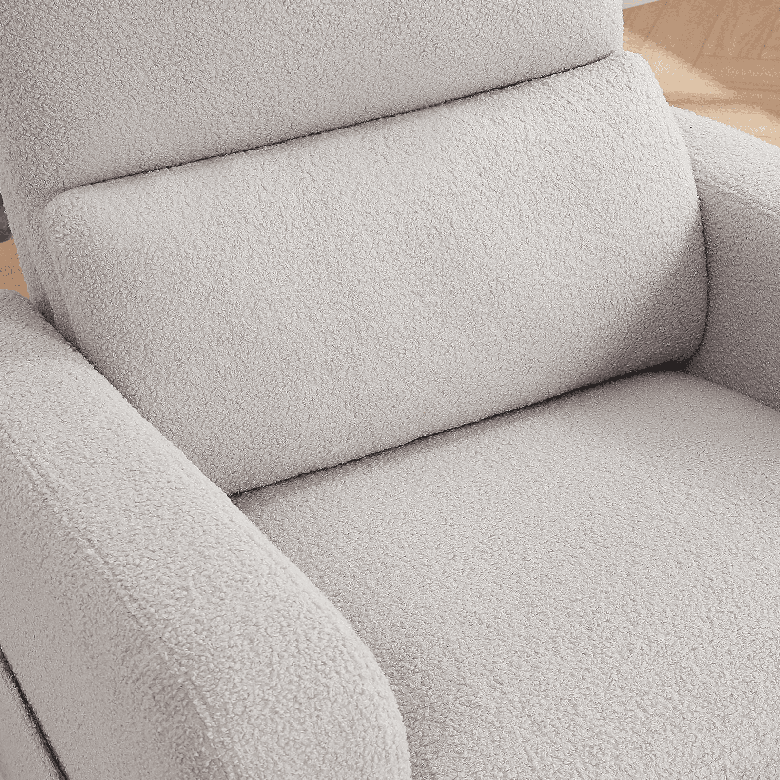 Aemeios Swivel Manual Recliner Chair Teddy Fabric Nursery Glider Rocker Recliner, Gray