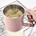 thumbnail image 5 of Amerteer Flour Sifter, Sifter for Baking, Stainless Steel Hand Crank Flour Sifter with 2-Cup Measuring, Hand-Pressed Flour Sieve, Sugar Powder Sieve Cup - Practical Baking Tool for Home-Pink, 5 of 6