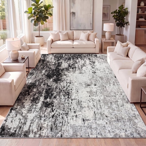 JONATHAN Y CTP110A-3 Storm Modern Abstract Gray/Cream 3 ft. x 5 ft. Area Rug