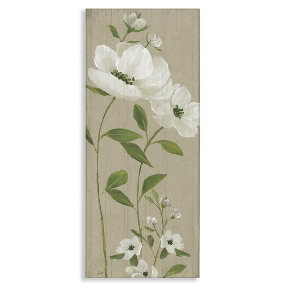 Stupell Industries Curved Poppy Blossoms Plants & Flowers Painting Wrapped Canvas Art Print Wall Art, 10 x 24
