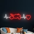 thumbnail image 5 of Handmadetneonsign Motorbike Heartbeat Neon Sign, Motorcycle Wall Art Decor, Motorsport Wall Decor, 5 of 5