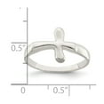 thumbnail image 4 of Sterling Silver Horizontal Tiny Freeform Cross Ring, 4 of 6