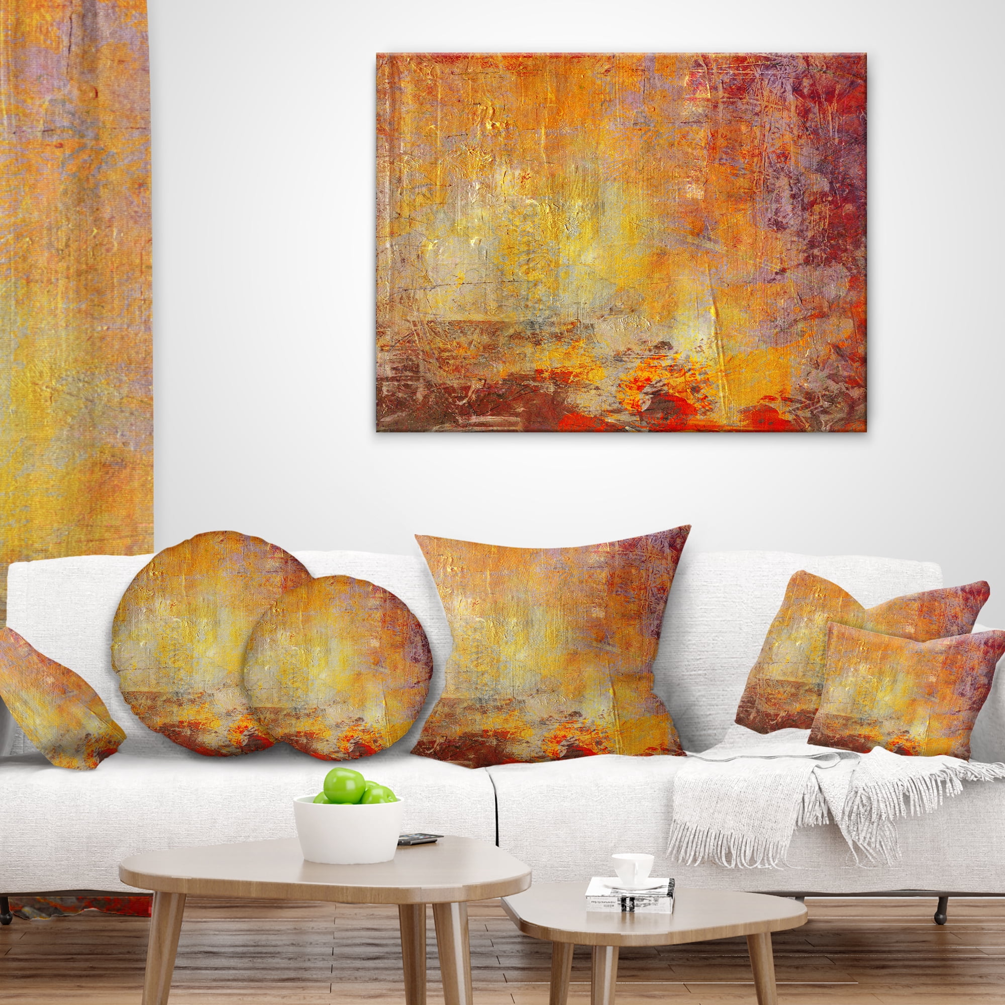 Designart Ambient Canvas Grunge - Abstract Throw Pillow - 16x16