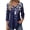 Navy-Floral, variant on Fantaslook 3/4 Length Sleeve Womens Tops Dressy Casual Boho Blouses V Neck Pleated Tunic Tops Work Shirts