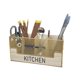 thumbnail image 2 of Portacubiertos de madera, portacubiertos de 4 compartimentos, organizador de encimera de cocina para tenedores, cucharas, cuchillos, palillos, 2 of 7