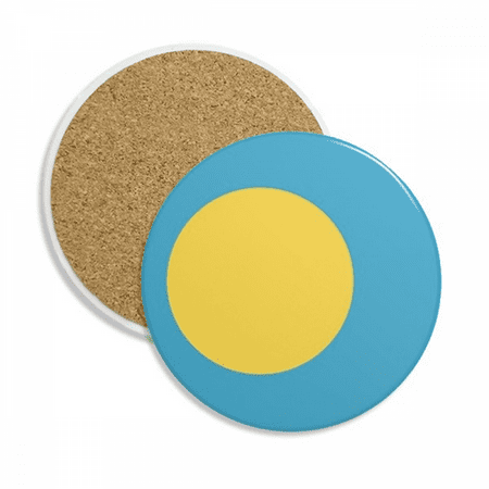 

Palau National Flag Oceania Country Symbol Coaster Cup Mug Tabletop Protection Absorbent Stone
