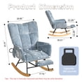 thumbnail image 2 of Hforesty Nursery Rocking Chair Chenille Upholstered Glider Rocker,with Airbag & Footrest for Living Room, Blue, 2 of 7