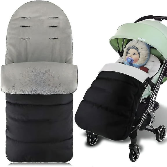 AUQ Baby Sleeping Bag, 3 In 1 Stroller Annex Mat Footmuff Blanket Stroller Bunting Bag Waterproof Windproof Cold Detachable (grey)