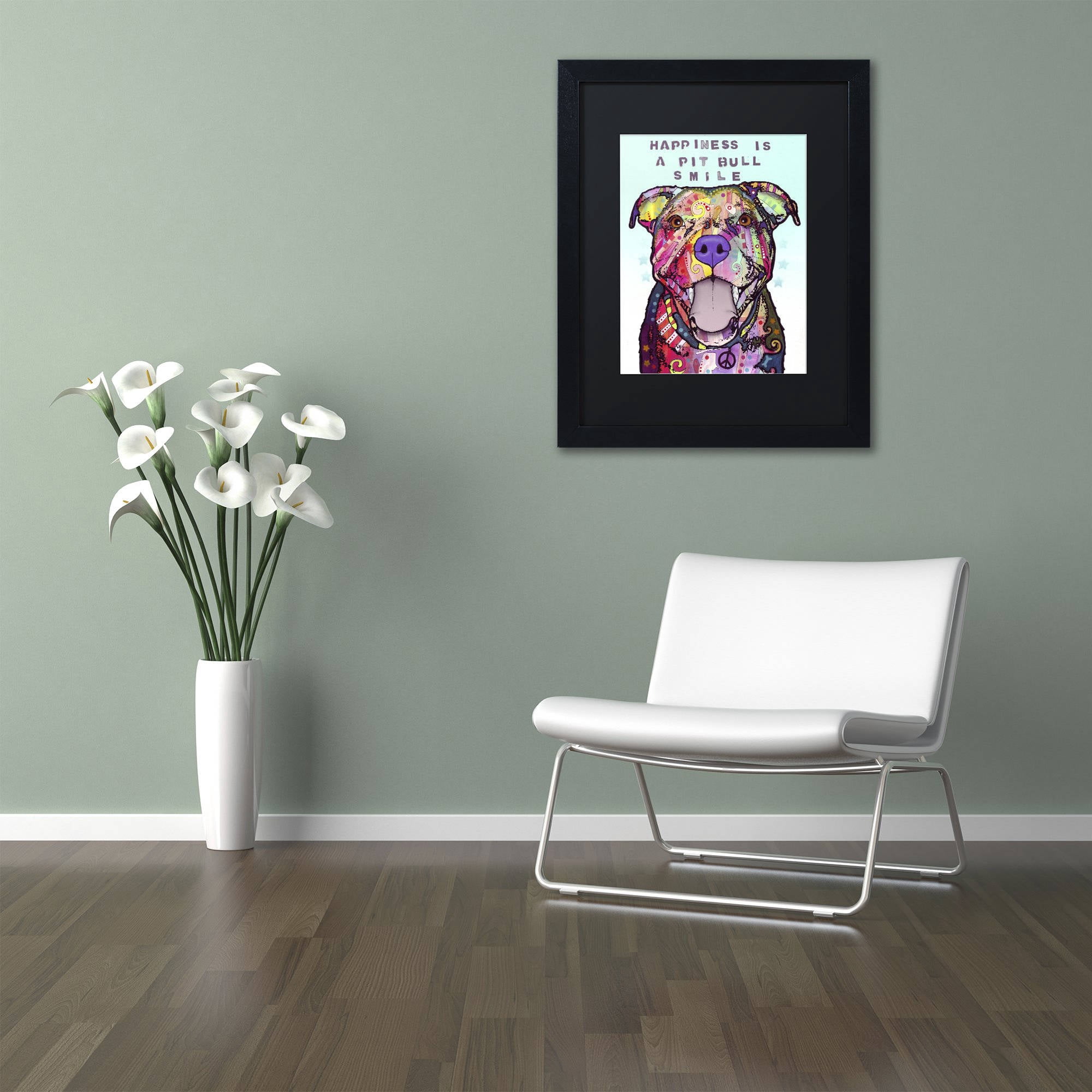 Trademark Fine Art "Smile" Canvas Art by Dean Russo, Black Matte, Black Frame